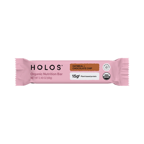 Oatmeal and chocolate chips organic nutrition bar