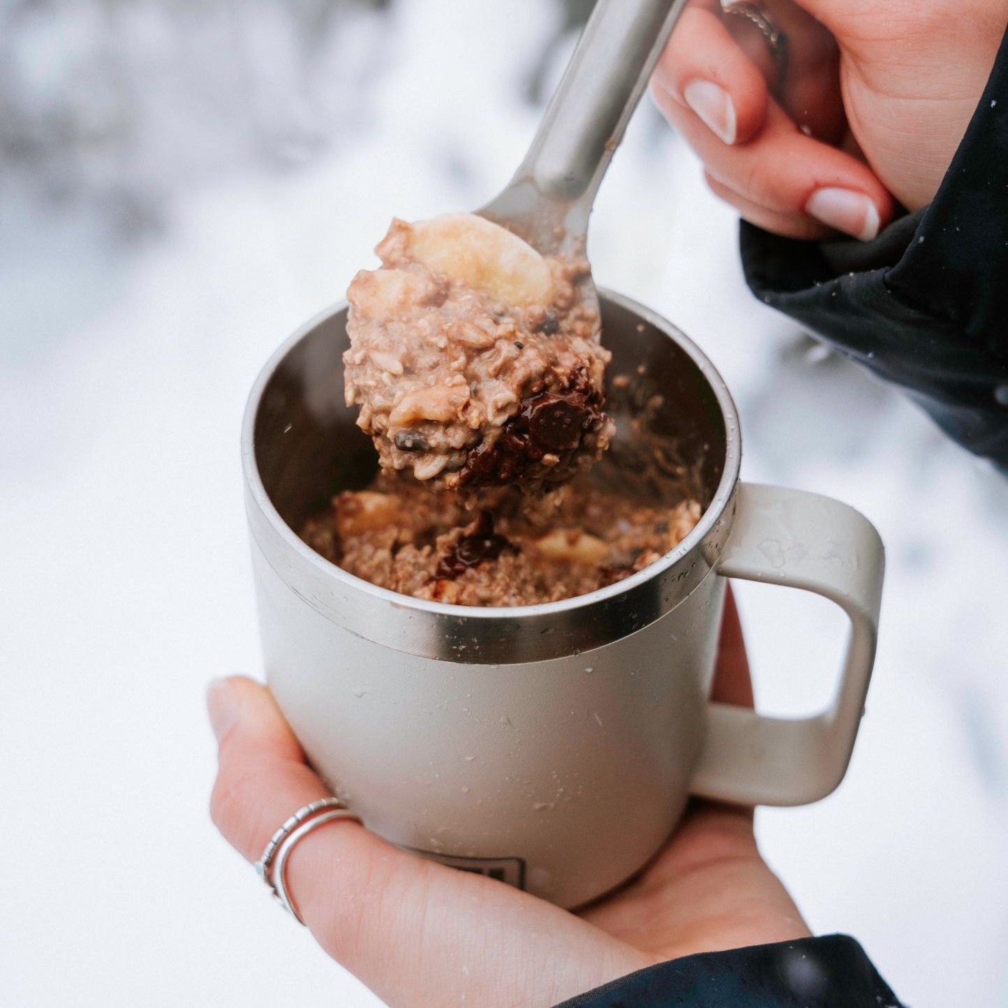 Hot choco-Banana muesli in jar